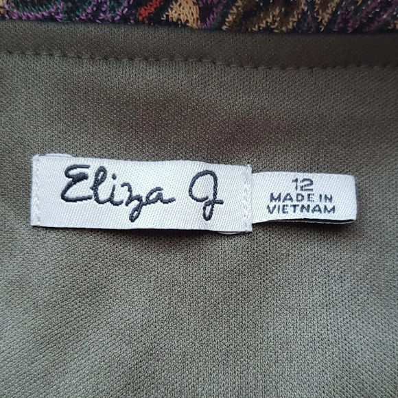 Eliza J Dress 12 Short Sleeve Bohemian Aztec Office Career Academic Crochet Knit - Picture 9 of 11